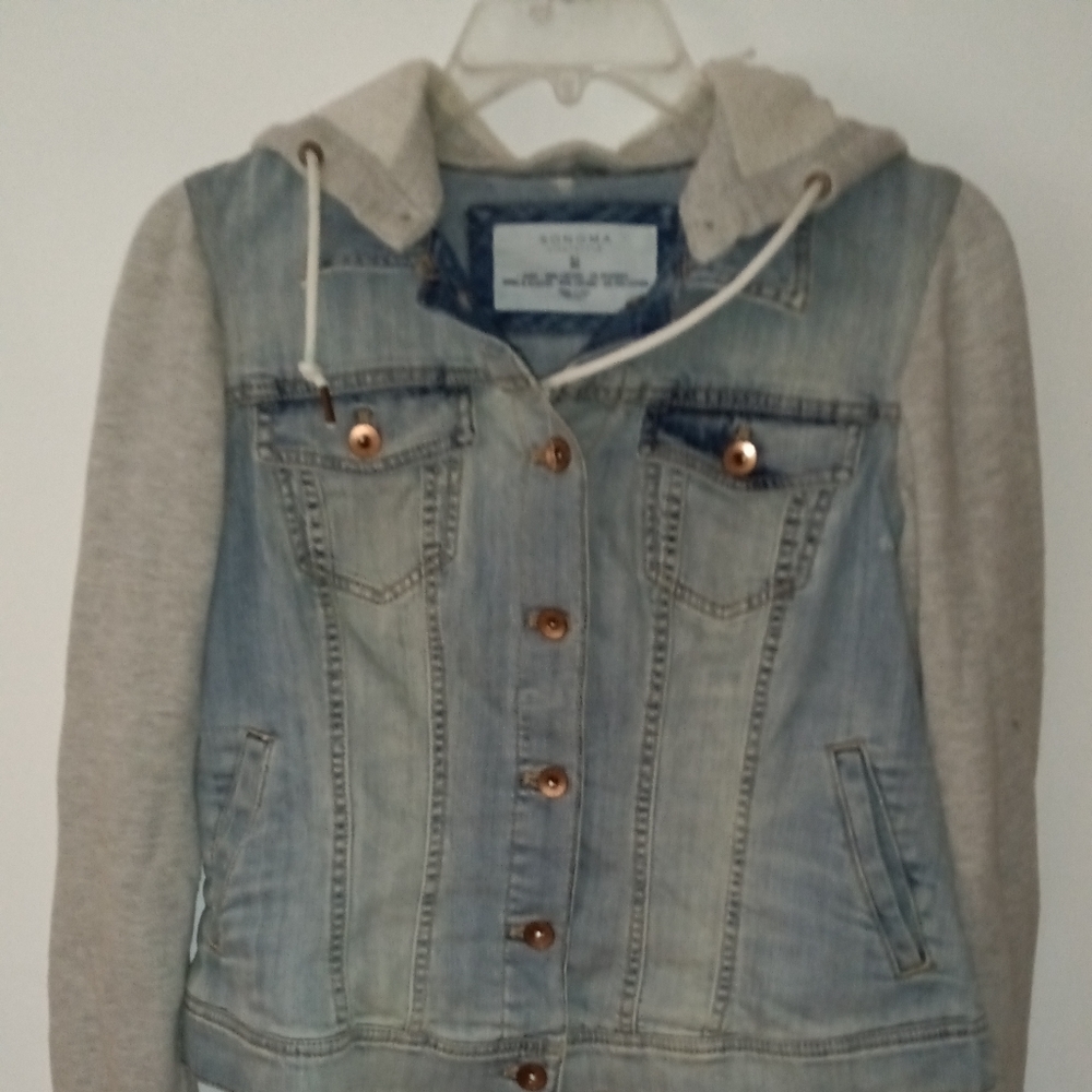 Denim/Sweatshirt Hoodie. M